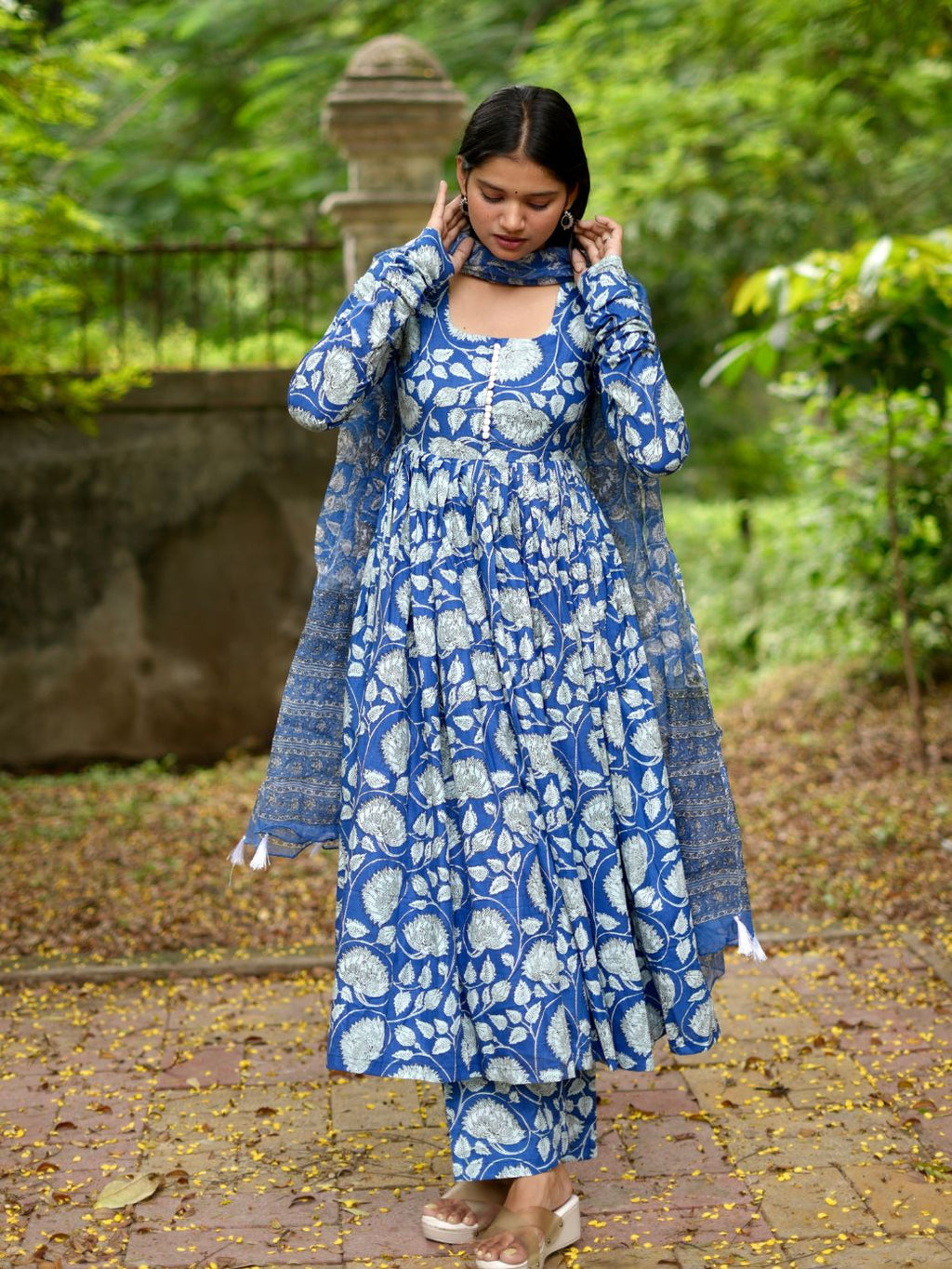 Nazma Three Piece Anrakali Set(with extra ghera)