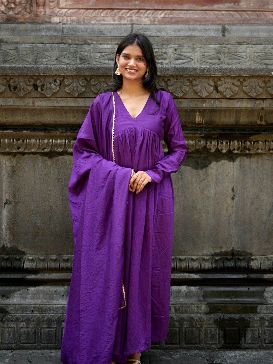 Amara Purple Anarkali Set