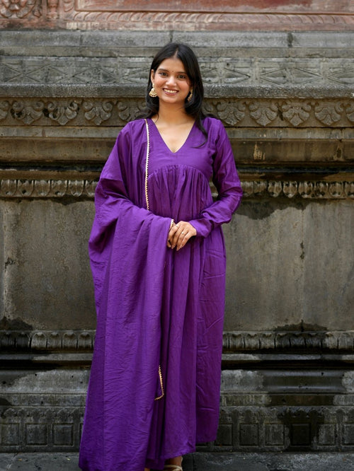 Amara Purple Anarkali Set