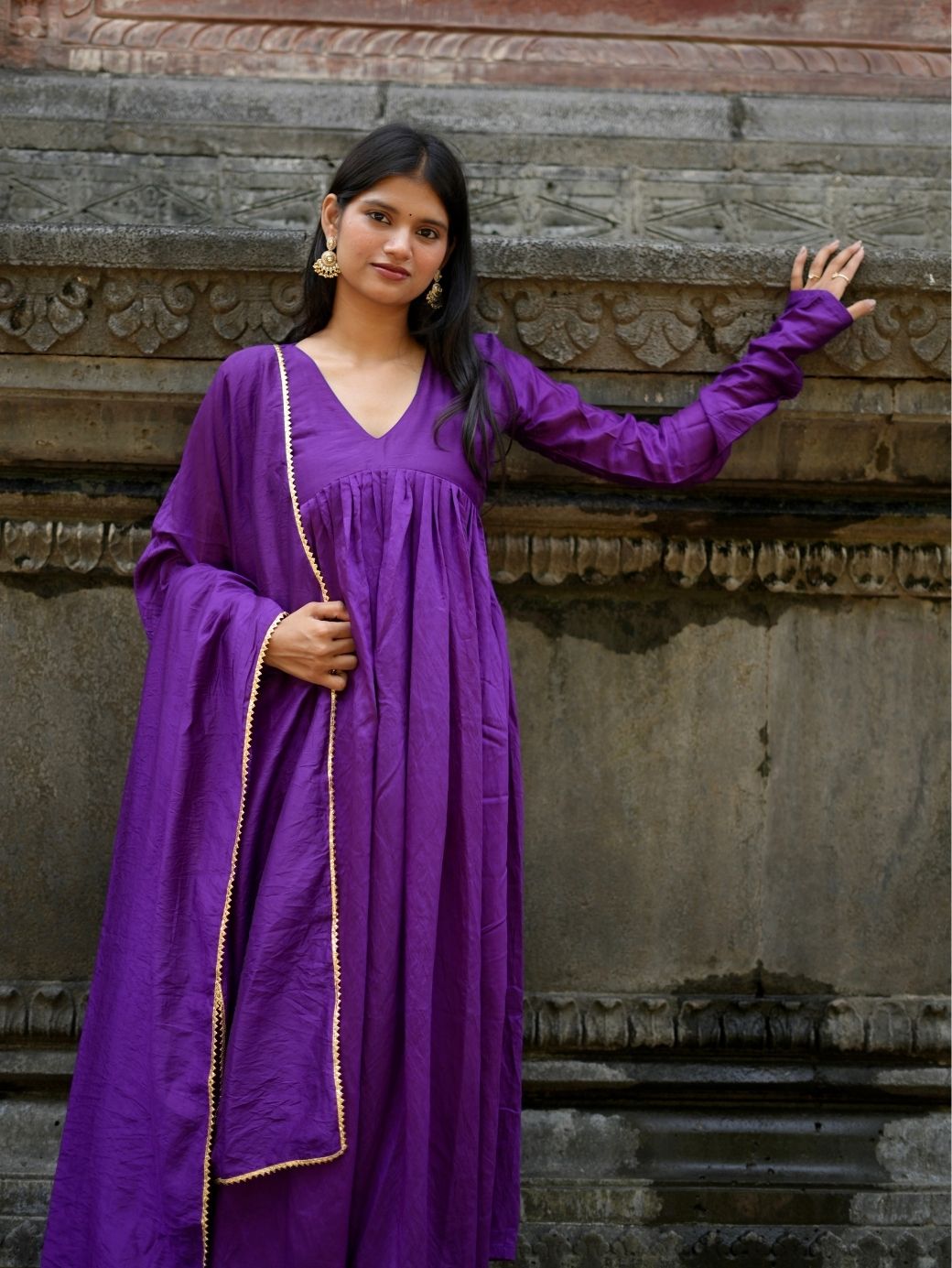 Amara Purple Anarkali Set