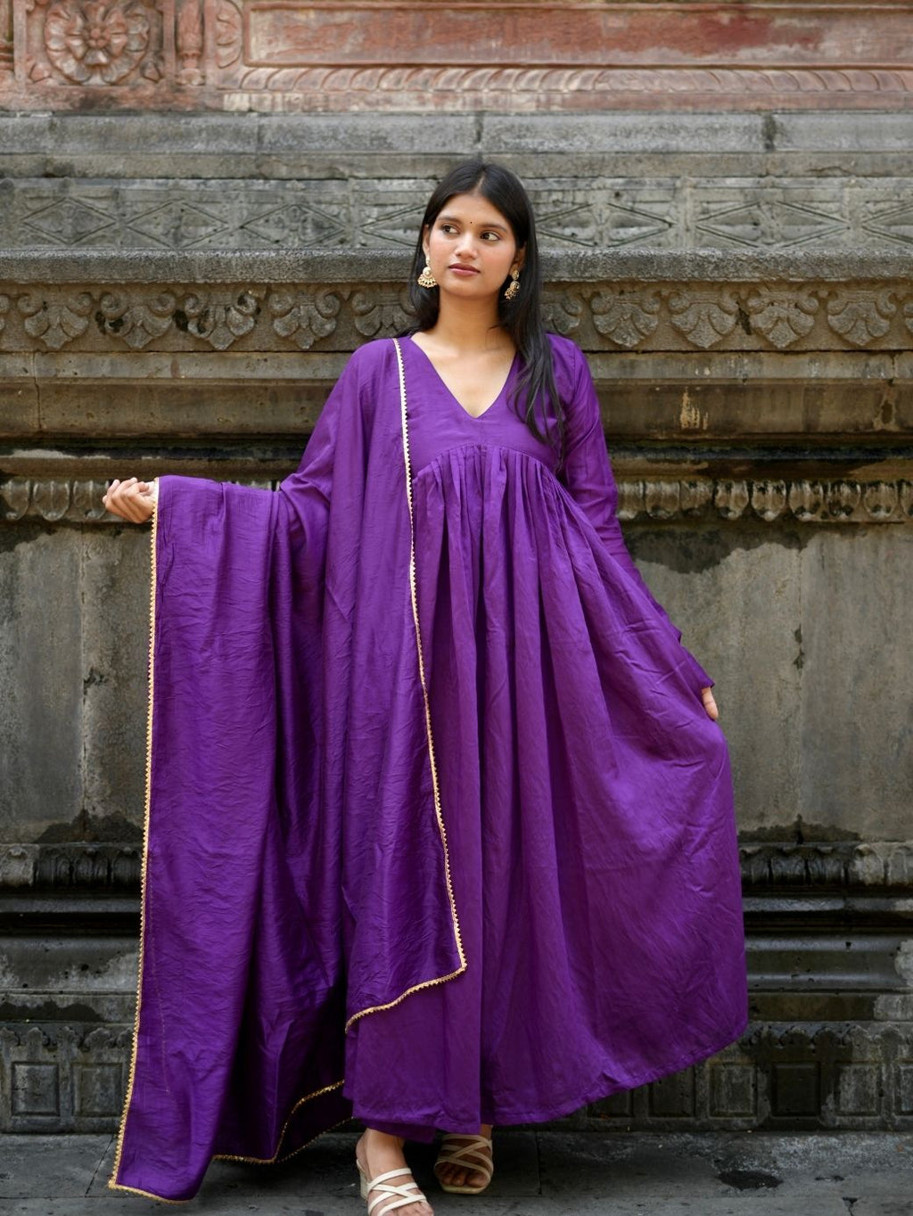 Amara Purple Anarkali Set