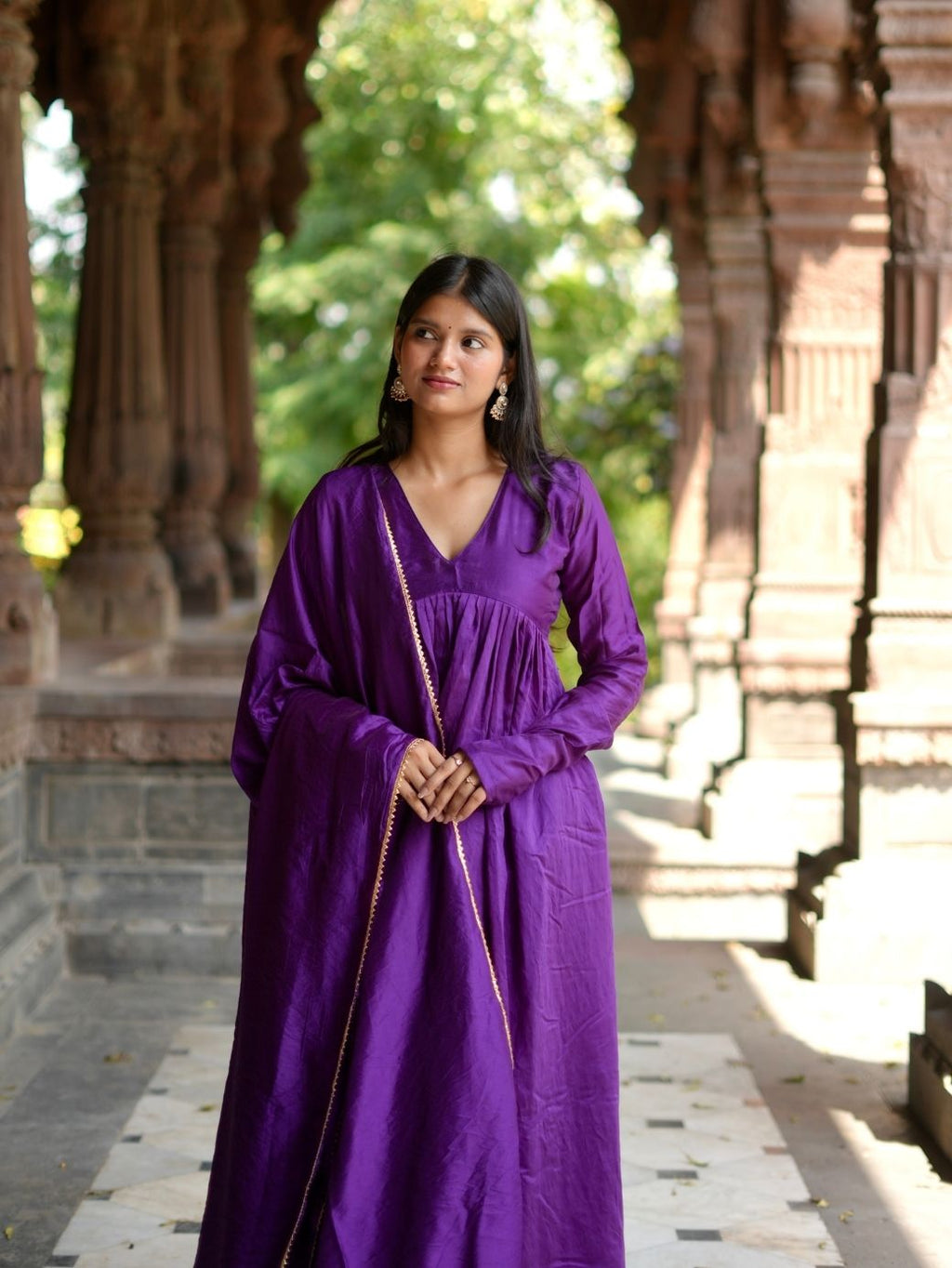 Amara Purple Anarkali Set