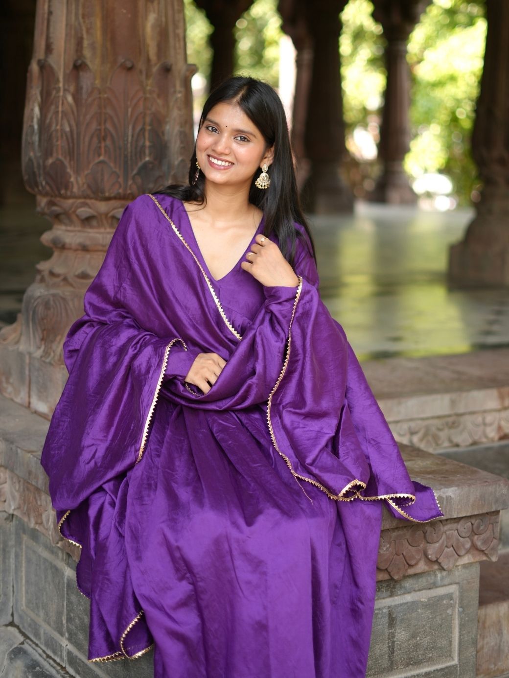 Amara Purple Anarkali Set