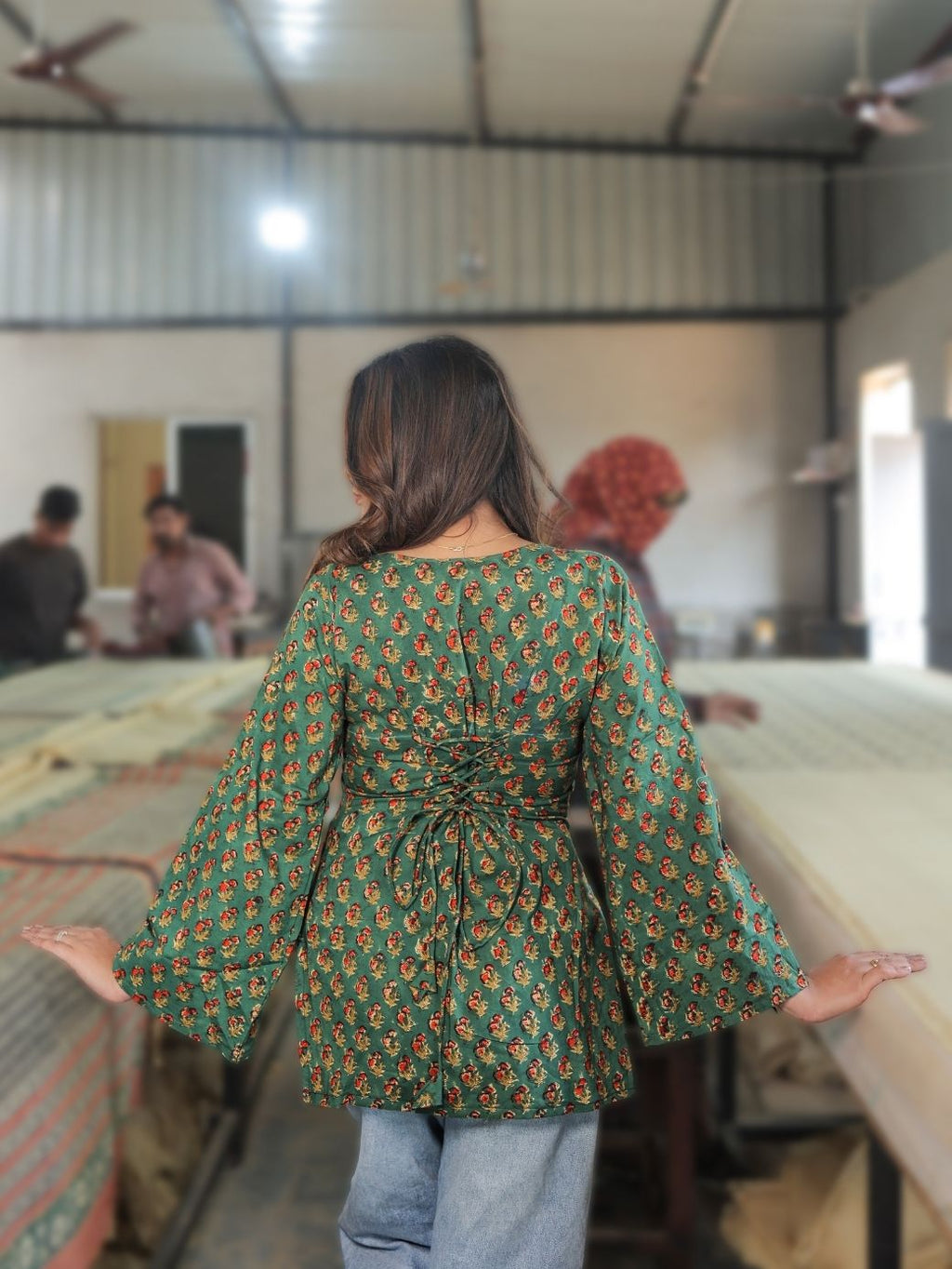 Raag Green Cotton Short Kurti