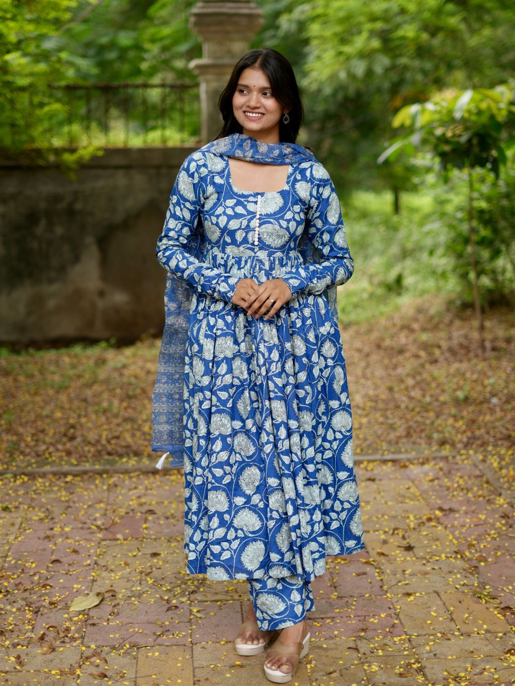 Nazma Three Piece Anrakali Set(with extra ghera)